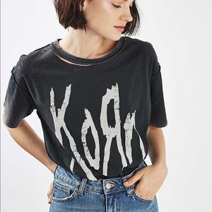 Topshop KORN TEE distressed rock T-shirt